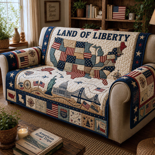 Land of Liberty Quilted Sofa Cover GFTOPND225