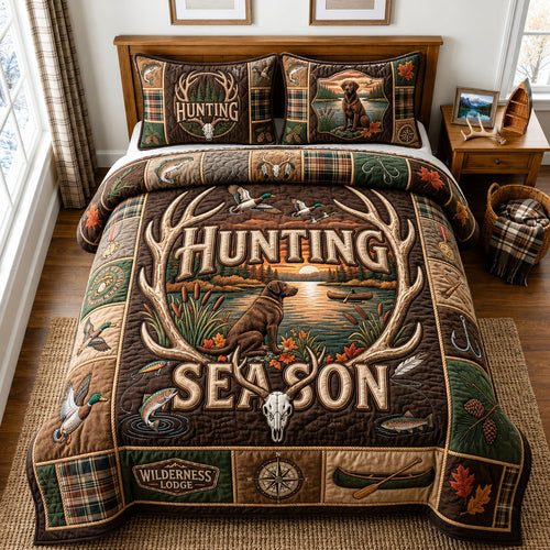 Hunting Season 3-Piece Quilted Bedding Set GFTOPND2257