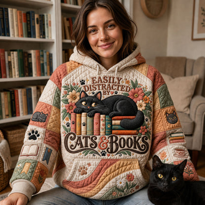 Cat And Books Hoodie GFTOPND2308