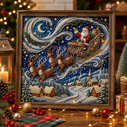 Santa Sleigh DIY Diamond Pearl Art Kit GFTOPND2339