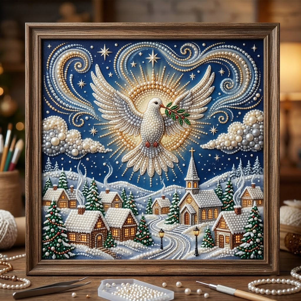 Christmas Dove DIY Diamond Pearl Art Kit GFTOPND2340