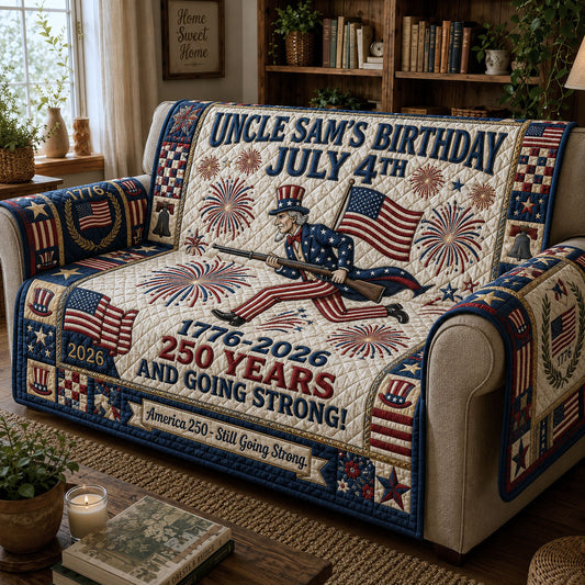 Uncle Sam Still Going Strong Quilted Sofa Cover GFTOPND235