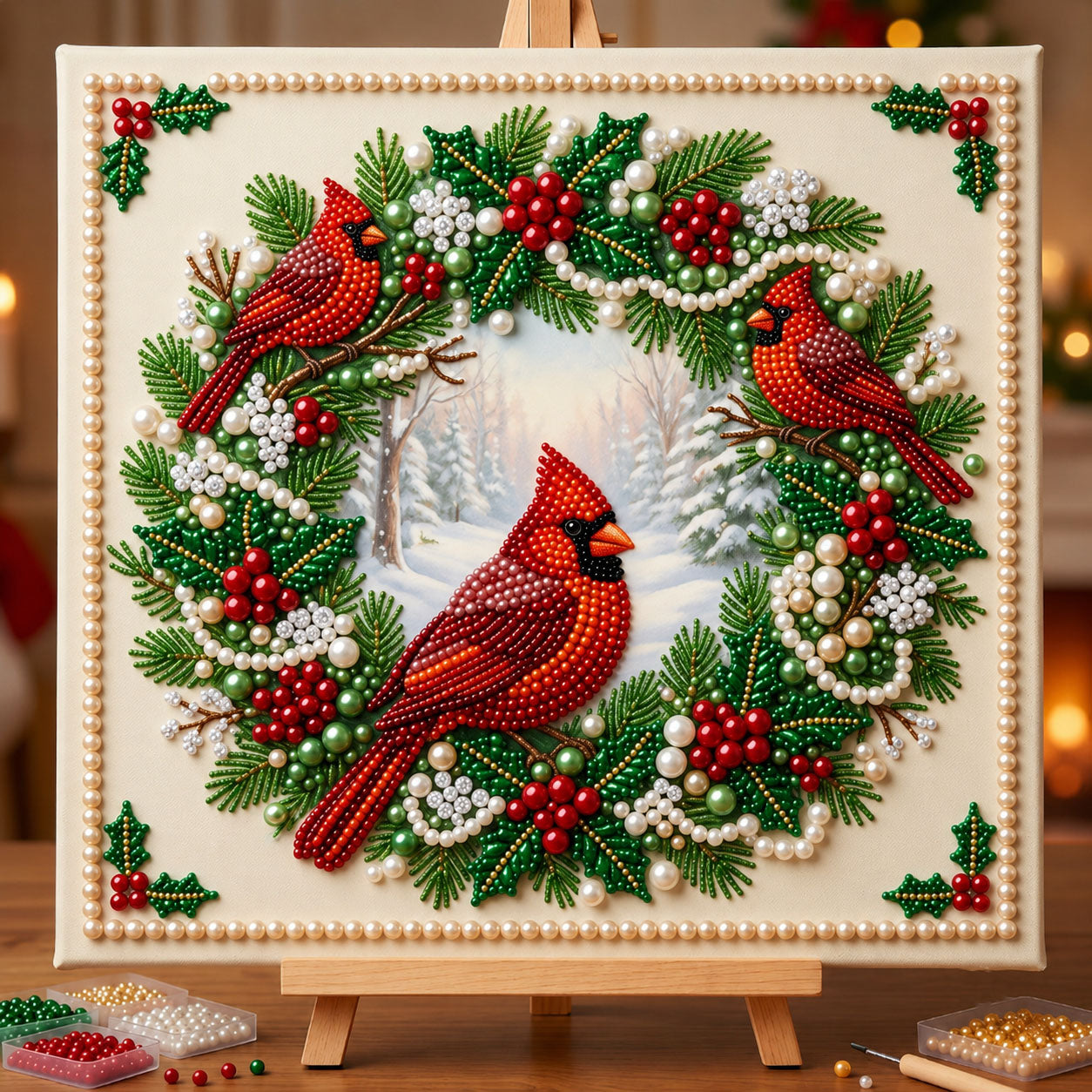 🔥 EARLY CHRISTMAS SALE 49% OFF - Cardinal DIY Diamond Pearl Art Kit GFTOPND2378