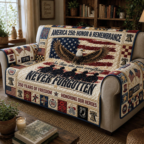 Honoring Our Heroes Quilted Sofa Cover GFTOPND237