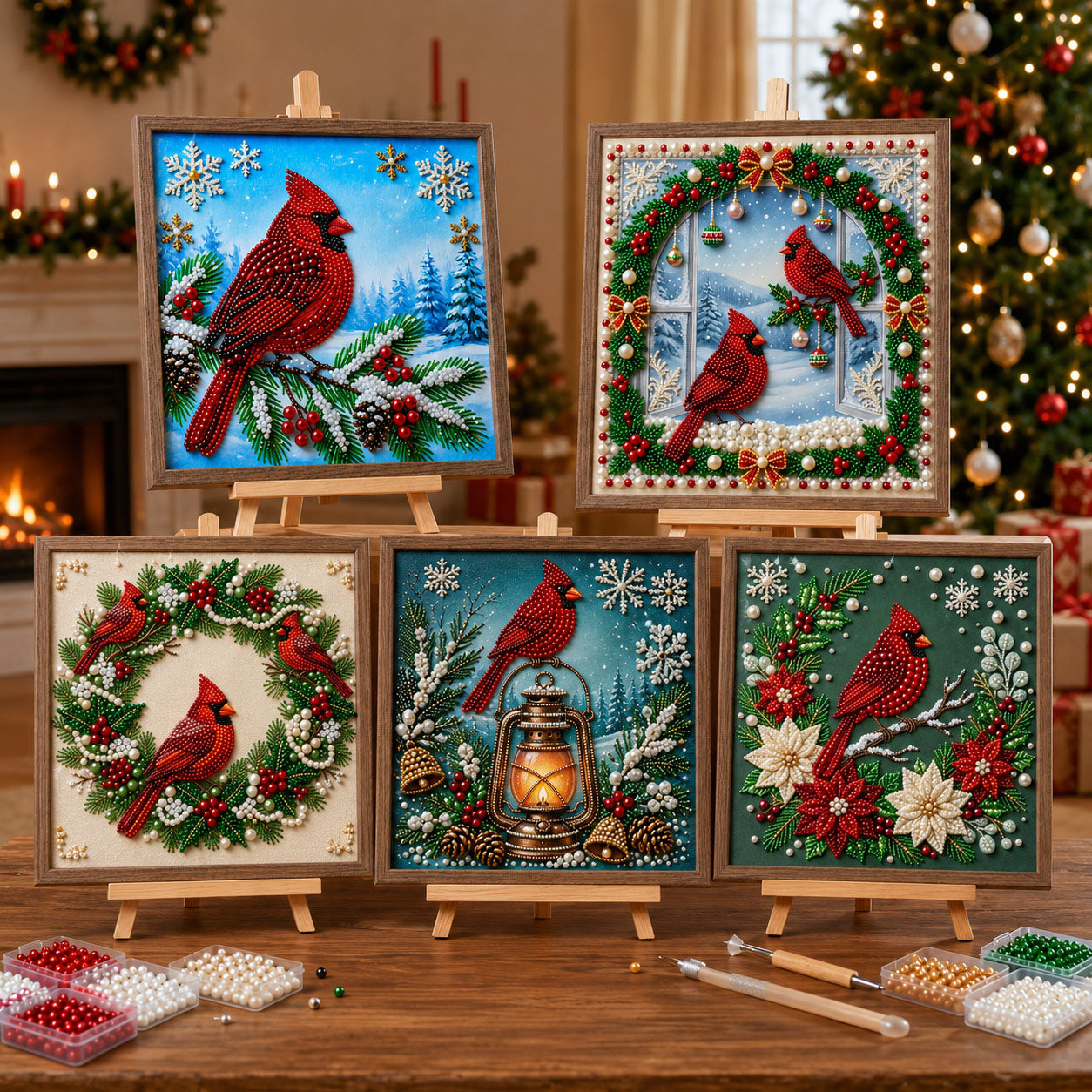 🔥 EARLY CHRISTMAS SALE 49% OFF - Cardinal DIY Diamond Pearl Art Kit GFTOPND2378