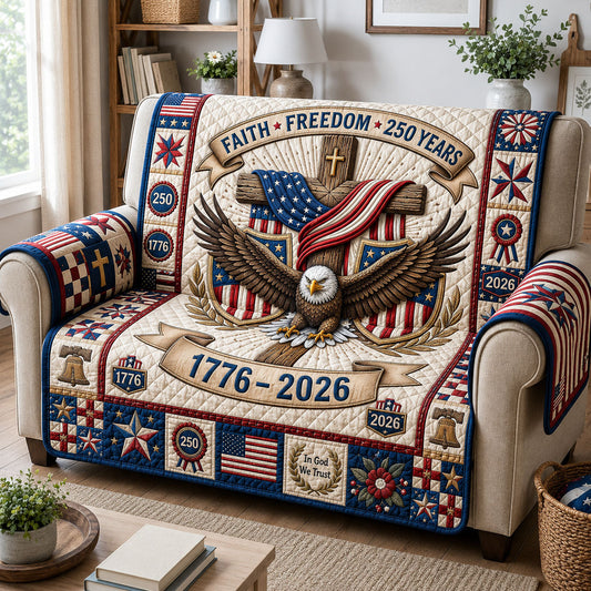 250 Years Faith Freedom Quilted Sofa Cover GFTOPND238