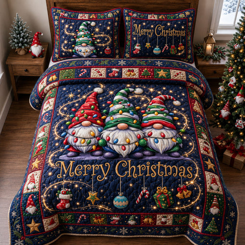 Merry Christmas 3-Piece Quilted Bedding Set GFTOPND2393