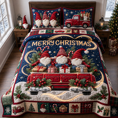 Merry Christmas 3-Piece Quilted Bedding Set GFTOPND2396