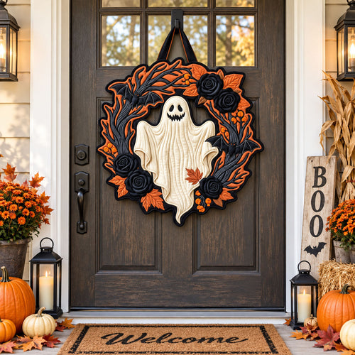 Spooky Ghost Custom Shape Quilted Door Hanger GFTOPND2491
