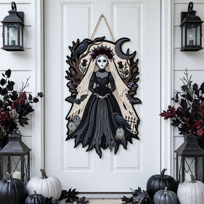 Ghost Bride Custom Shape Quilted Door Hanger GFTOPND2493