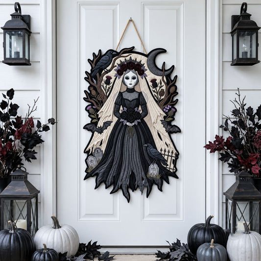 Ghost Bride Custom Shape Quilted Door Hanger GFTOPND2493