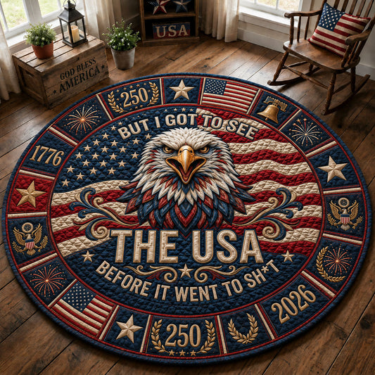 I Got To See The USA Quilted Round Mat GFTOPND252