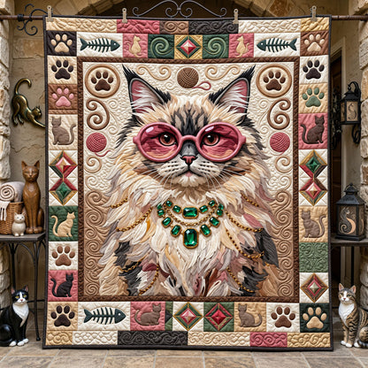 Glam Cat Quilted Blanket GFTOPND2525