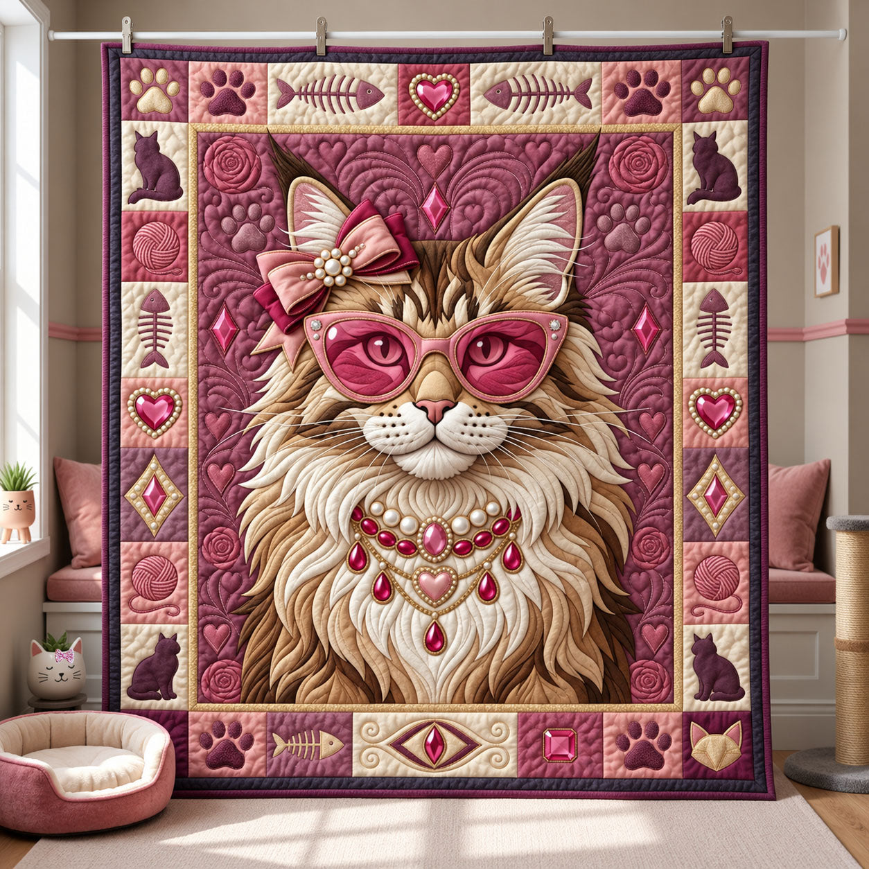 Coquette Kitty Quilted Blanket GFTOPND2526