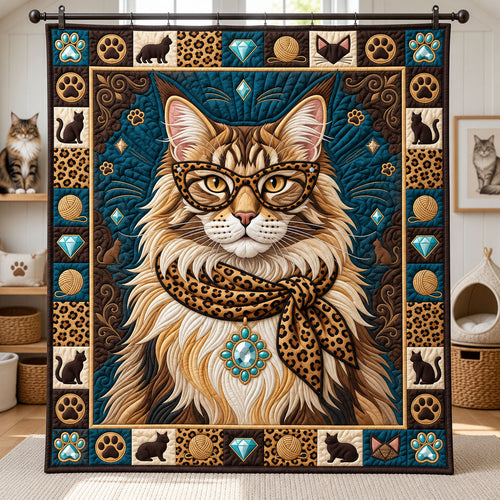 Leopard Cat Quilted Blanket GFTOPND2527
