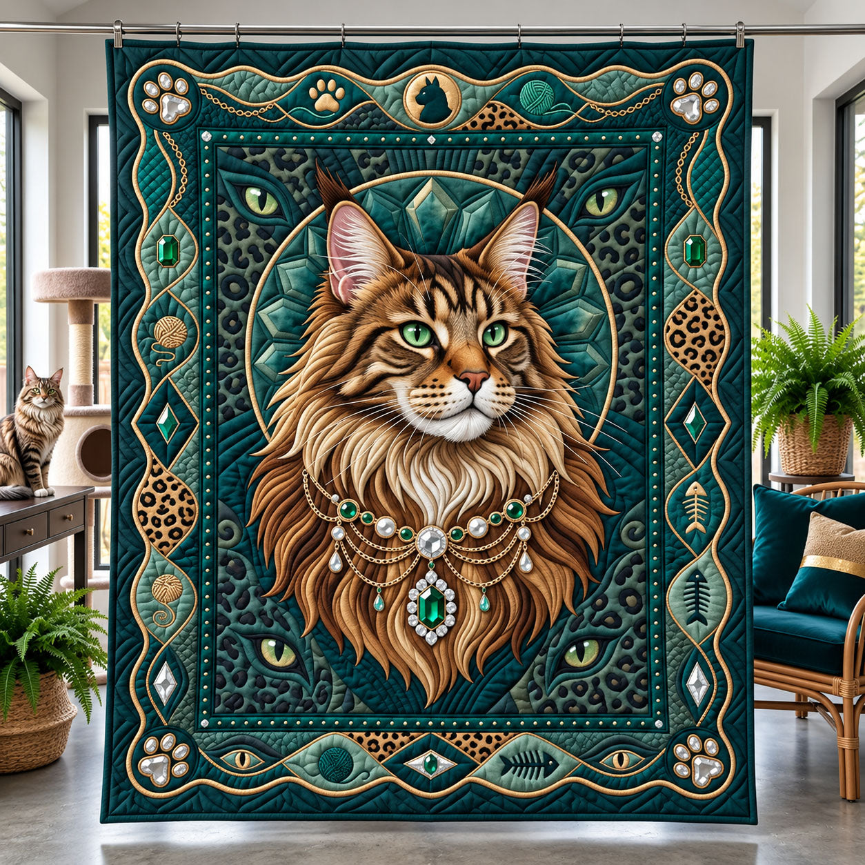 Leopard Cat Quilted Blanket GFTOPND2528