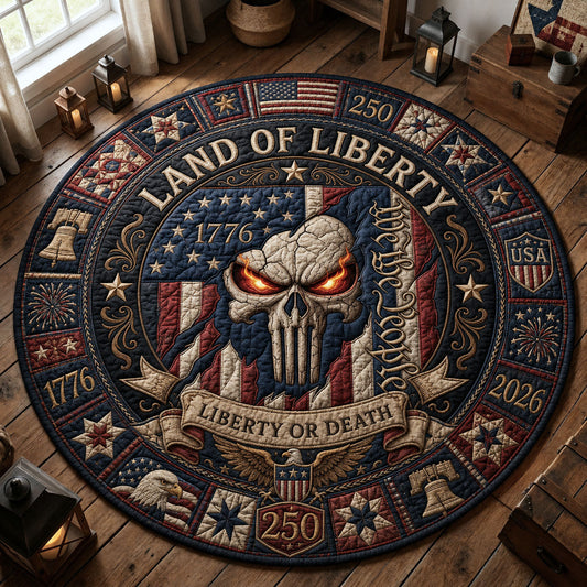 Skull We The People Quilted Round Mat GFTOPND253