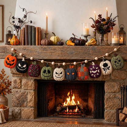 Scary Pumpkin Custom Shape Quilted Garland GFTOPND2565