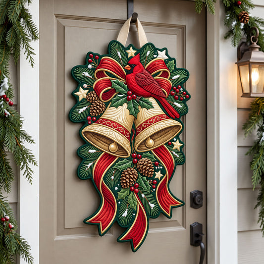 Cardinal Bell Cascade Custom Shape Quilted Door Hanger GFTOPND2591