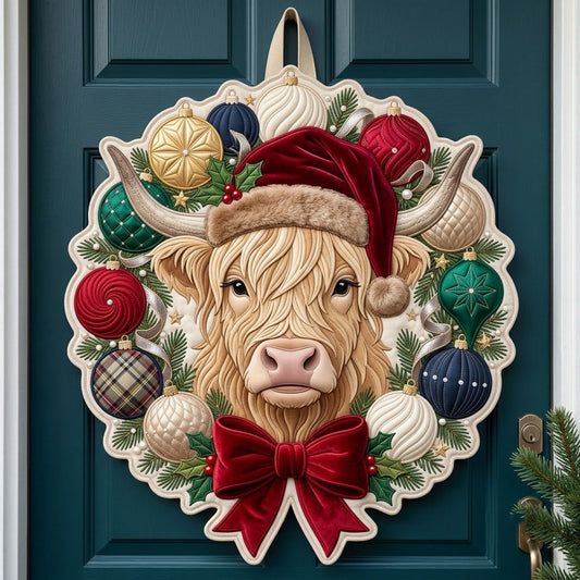 Highland Cow Ornament Custom Shape Quilted Door Hanger GFTOPND2661