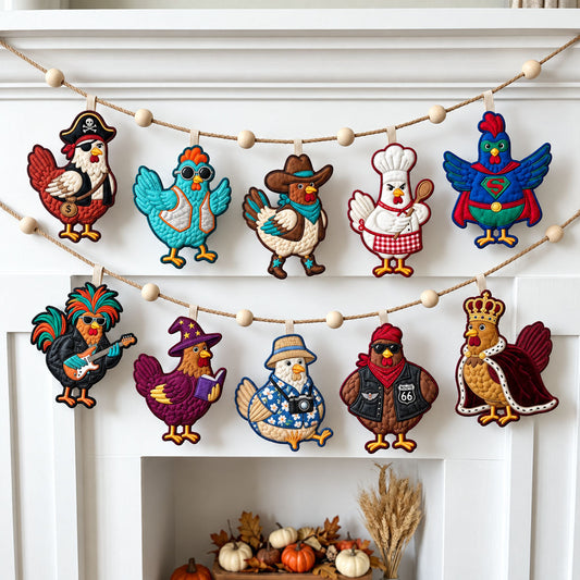 Chicken Costum Custom Shape Quilted Garland GFTOPND2706