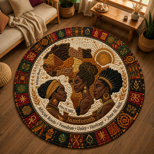 Juneteenth African Roots Quilted Round Mat GFTOPND273