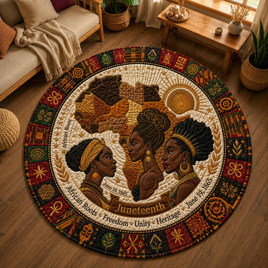 Juneteenth African Roots Quilted Round Mat GFTOPND273