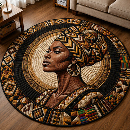 Black Queen Quilted Round Mat GFTOPND278