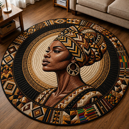 Black Queen Quilted Round Mat GFTOPND278