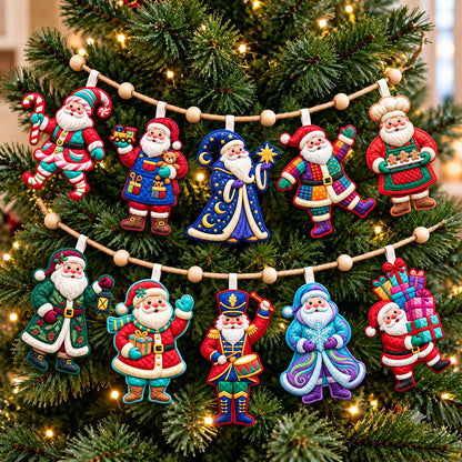 Funky Santa Custom Shape Quilted Garland GFTOPND2802