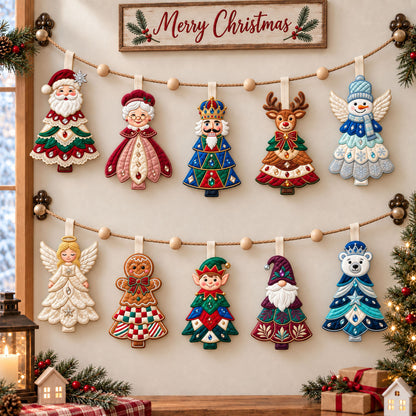 Spiral Christmas Custom Shape Quilted Garland GFTOPND2805