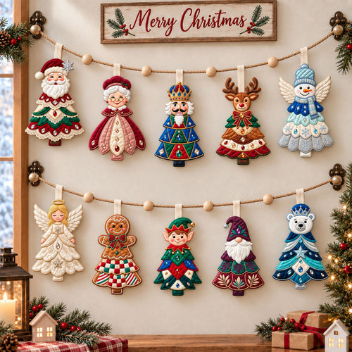 Spiral Christmas Custom Shape Quilted Garland GFTOPND2805