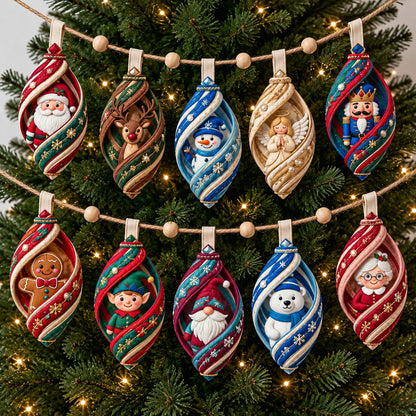 Spiral Christmas Custom Shape Quilted Garland GFTOPND2806