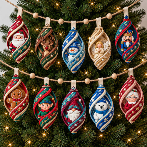 Spiral Christmas Custom Shape Quilted Garland GFTOPND2806