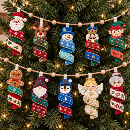 Spiral Christmas Custom Shape Quilted Garland GFTOPND2807