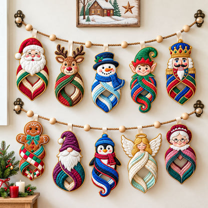 Spiral Christmas Custom Shape Quilted Garland GFTOPND2808