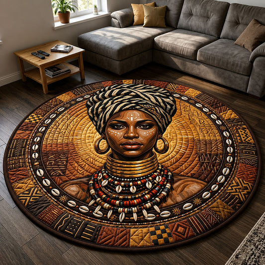 Black Woman Pride Quilted Round Mat GFTOPND281