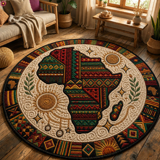 Africa Map Quilted Round Mat GFTOPND282
