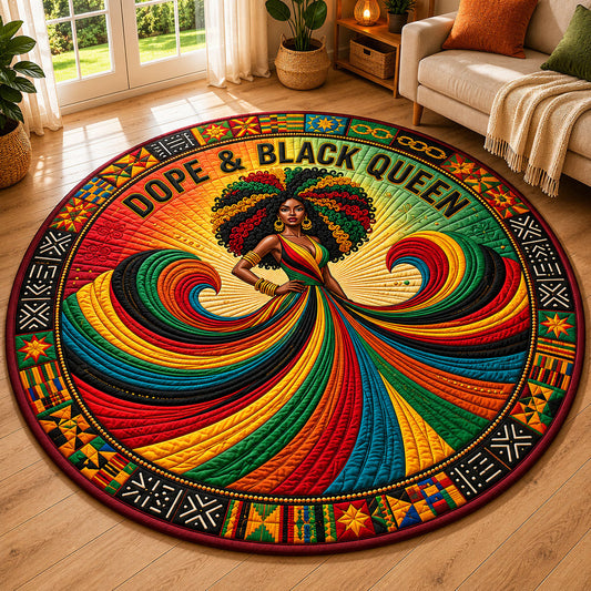 Black Woman Pride Quilted Round Mat GFTOPND287