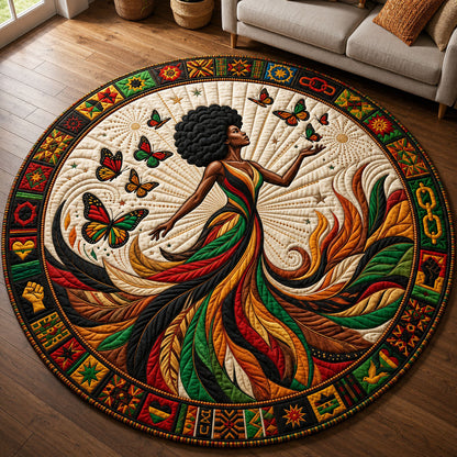 Melanin Queen Quilted Round Mat GFTOPND291
