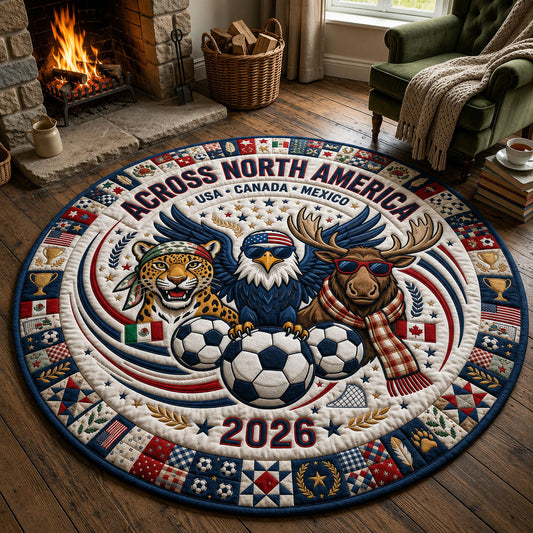 World Cup 2026 Mascots Quilted Round Mat GFTOPND293
