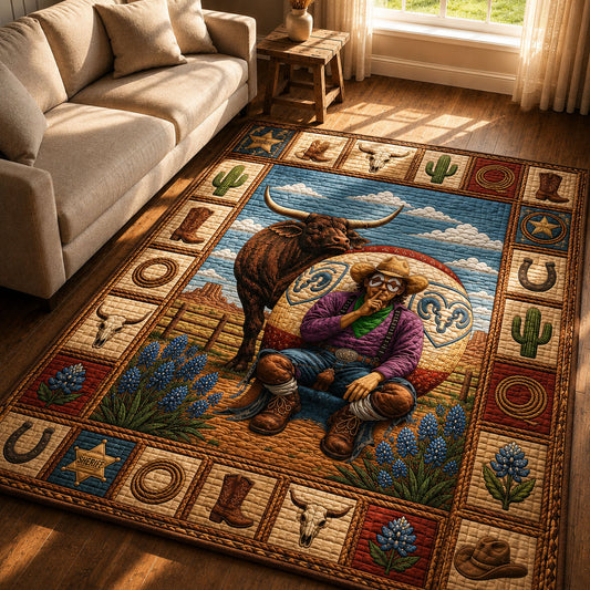 Texas Longhorn Rodeo Area Rug GFTOPND302