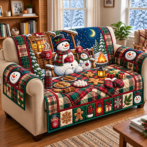 Snowman Hot Drink Quilted Sofa Cover GFTOPND3062