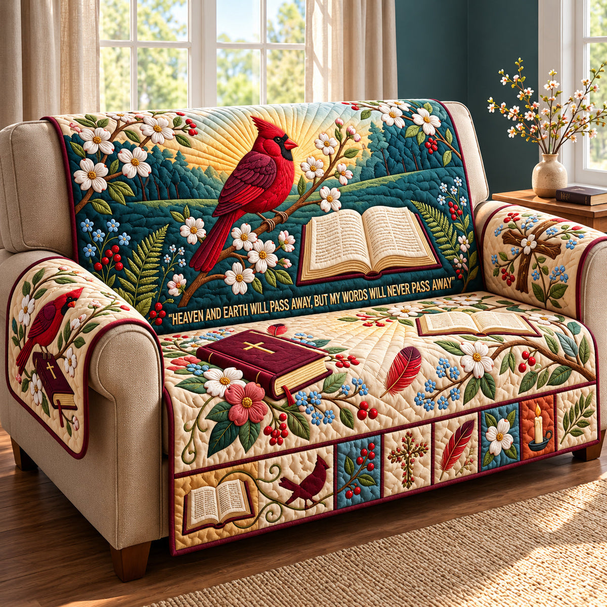 Never Pass Away Quilted Sofa Cover GFTOPND3233