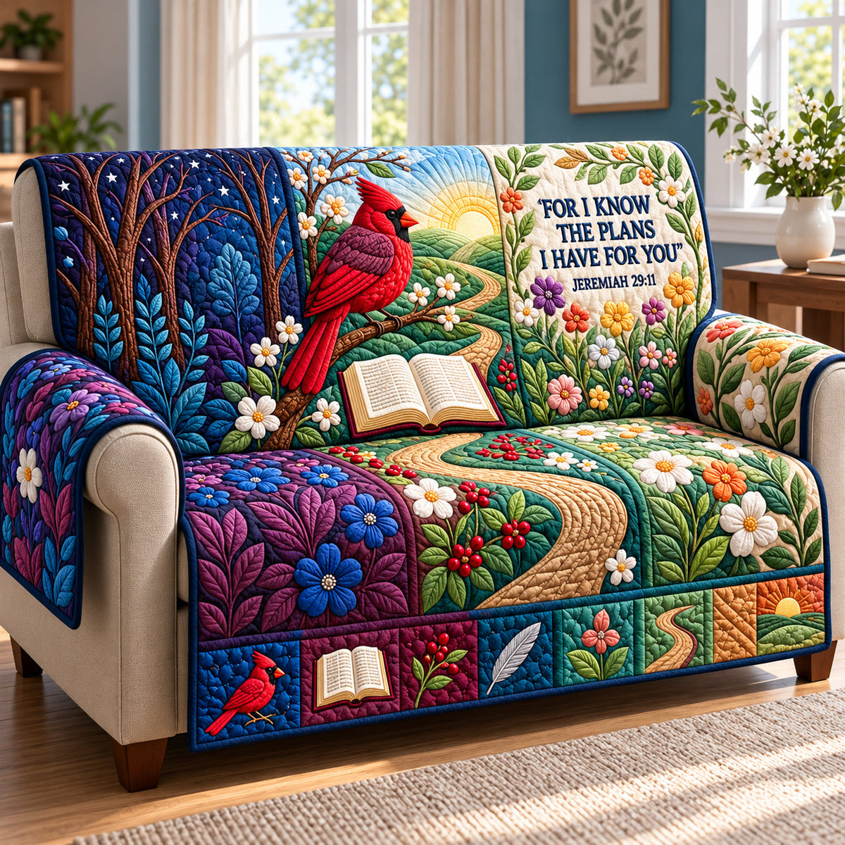 Strength Through Faith Quilted Sofa Cover GFTOPND3234