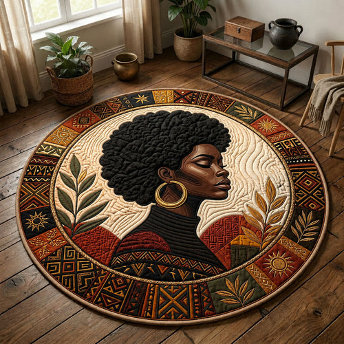 Melanin Queen Quilted Round Mat GFTOPND324