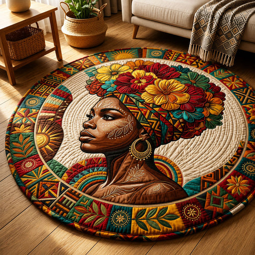 Melanin Queen Quilted Round Mat GFTOPND326