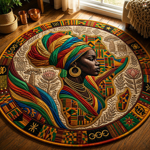Melanin Queen Quilted Round Mat GFTOPND327