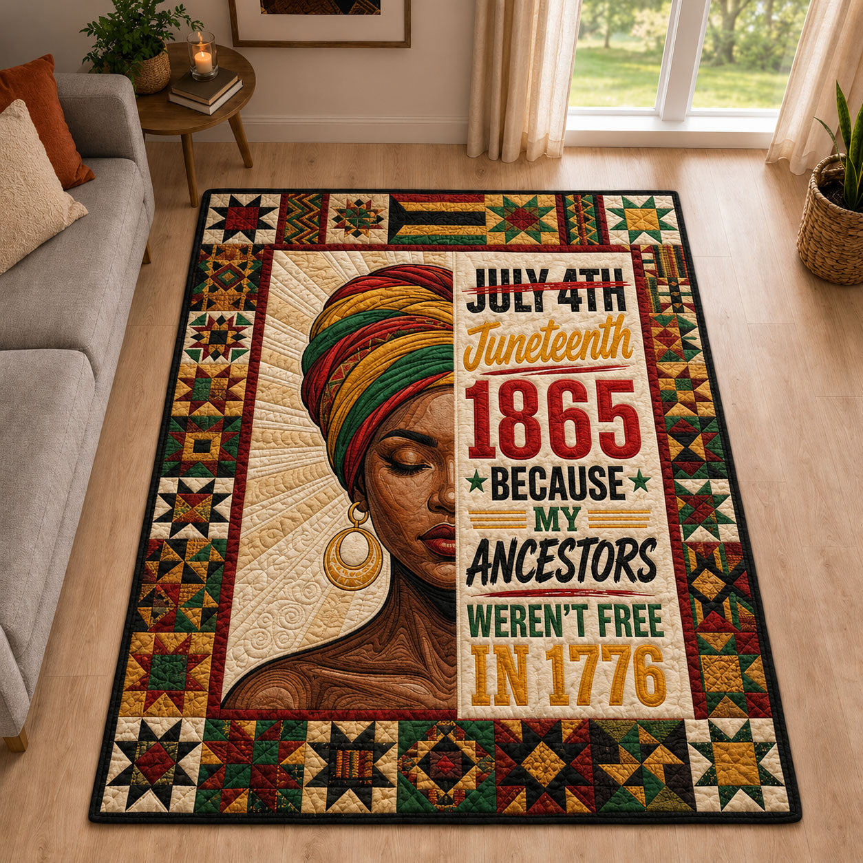 Never Free Until 1865 Area Rug GFTOPND333