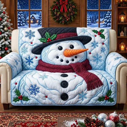 Christmas Snowman Quilted Sofa Cover GFTOPND3340